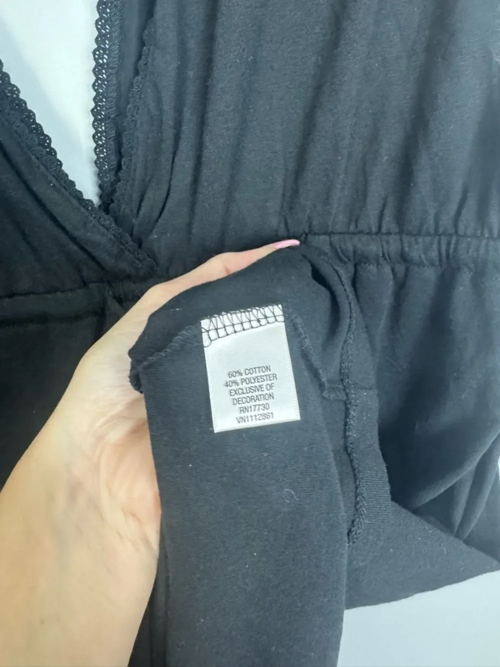 CONVERSE ONE STAR | Black V-Neck Drawstring Swim Coverup Women’s Size Large